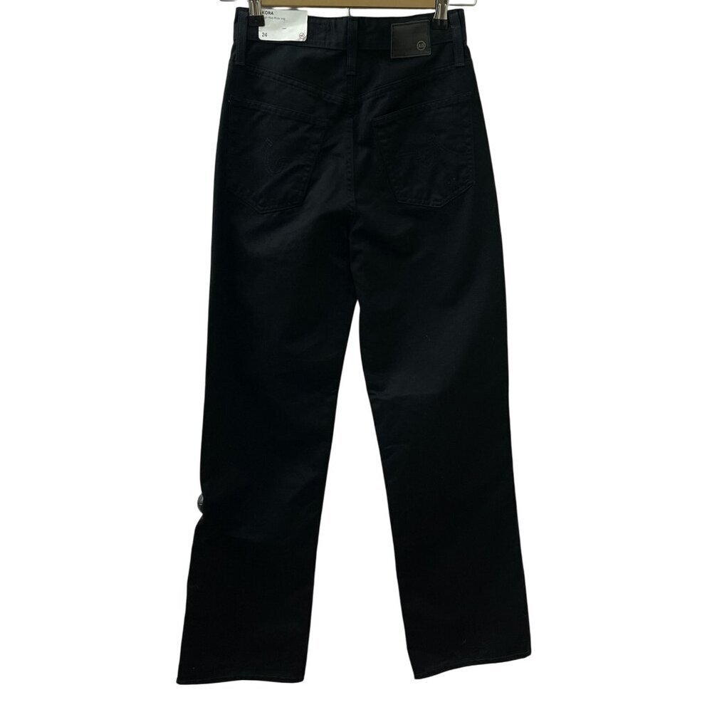AG Adriano Goldschmied Kora High-Rise Wide Leg Black Denim Jeans Women 24 NWT - Picture 2 of 16